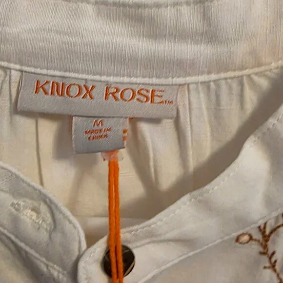 WOMENS BISHOP 3/4 SLEEVE EMBROIDERED BLOUSE- KNOX ROSE CREAM XL - Picture 5 of 6